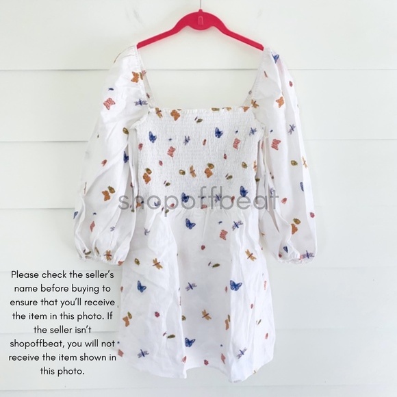 NEW Reformation Greyson Linen Dress Ladybugs Large - Picture 8 of 16